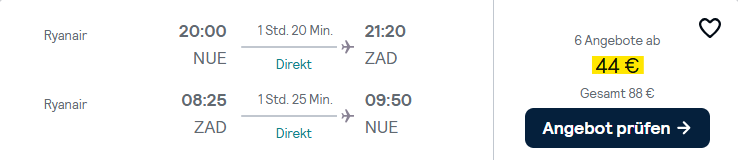 kroatien flug angebot