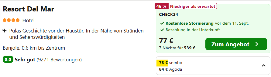 Kroatien Hotel Angebot