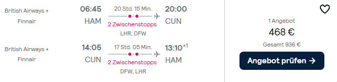 Mexiko Flug Angebot