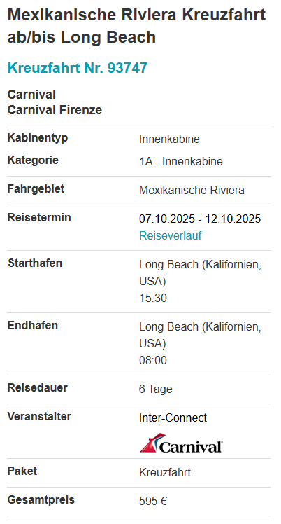Kreuzfahrt Angebot