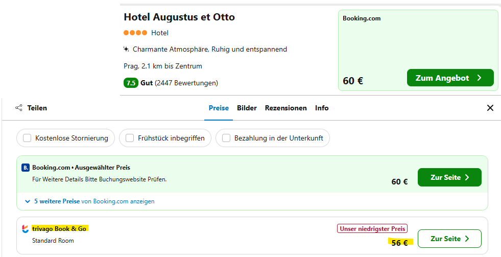 Prag Hotel Angebot