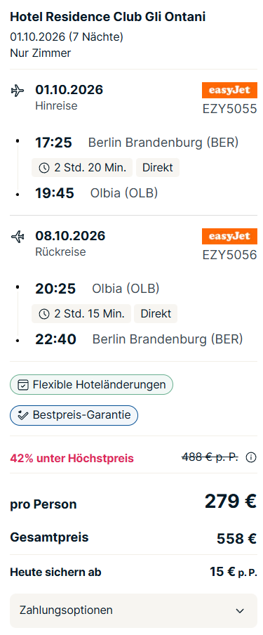 Sardinien Reise Angebot