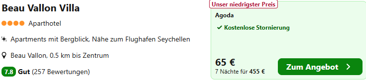 Seychellen Hotel Angebot