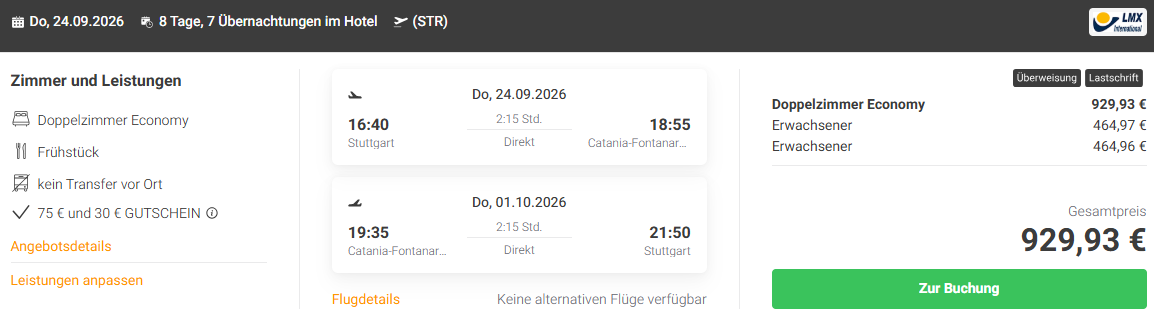 Sizilien Pauschalangebot