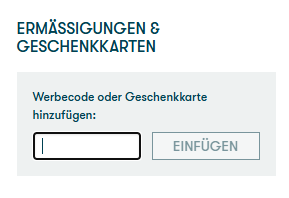 Gutscheinfeld zur Eingabe eines Gutscheincodes bei der Buchung bei Tallink Silja. 