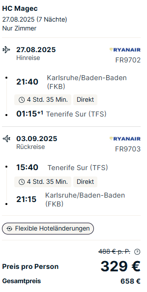 Teneriffa Reise Angebot