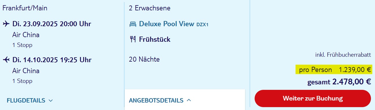 Thailand Pauschalangebot