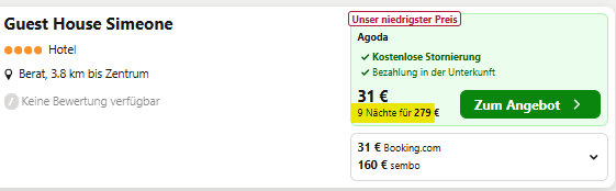 albanien hotel angebot