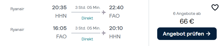 Algarve Flug Angebot