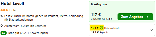Amsterdam Hotel Angebot