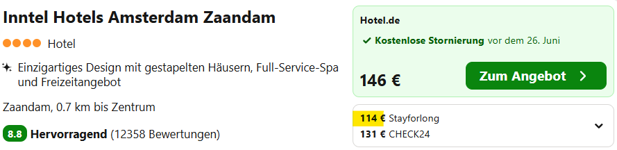 Amsterdam Hotel Angebot