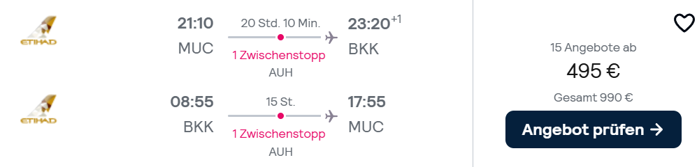 Bangkok Flug Angebot
