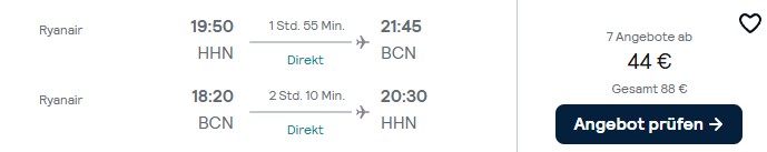 Barcelona Flug Schnäppchen