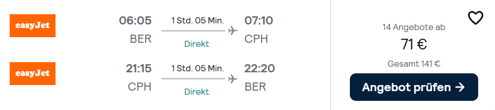 Dänemark Flug Angebot