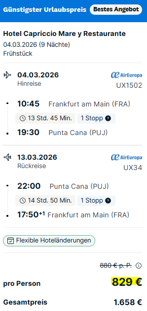 Dom Rep Pauschalangebot