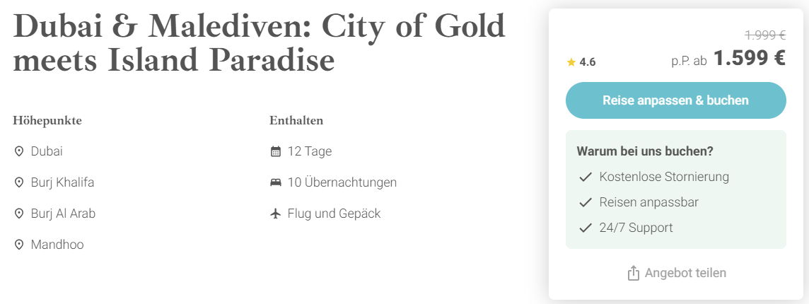 dubai und malediven kombi angebot