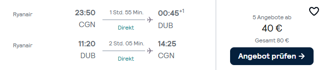 Dublin Flug Angebot