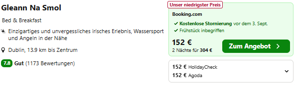 Dublin Hotel Angebot