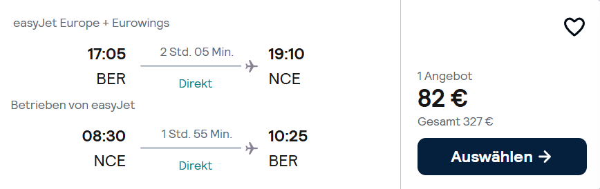 Frankreich Flug Angebot