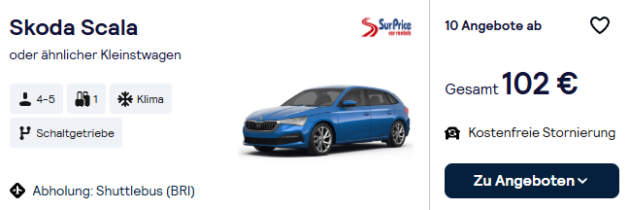 Italien Mietwagen Angebot