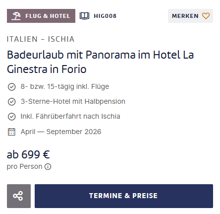 Italien Pauschalangebot