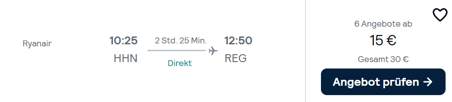 Kalabrien-Flug-Schnäppchen