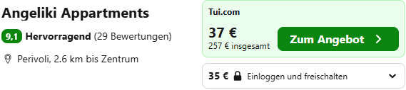 Korfu Kombi Angebot