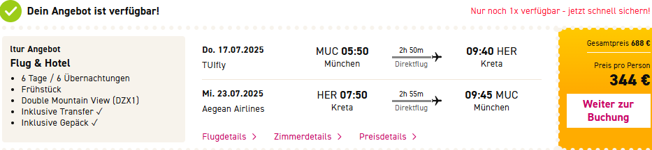 Kreta Pauschal Angebot