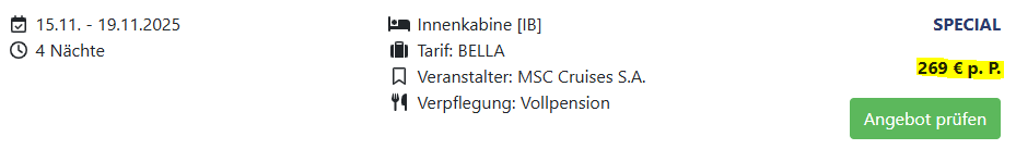 Kreuzfahrt Angebot