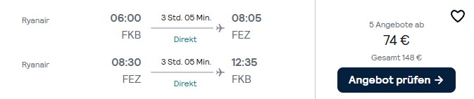 Marokko Flug Schnäppchen