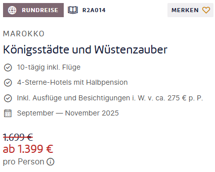 Marokko Rundreise Angebot