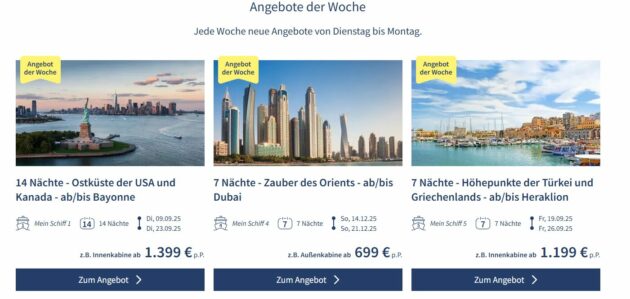Mein Schiff Angebote der Woche