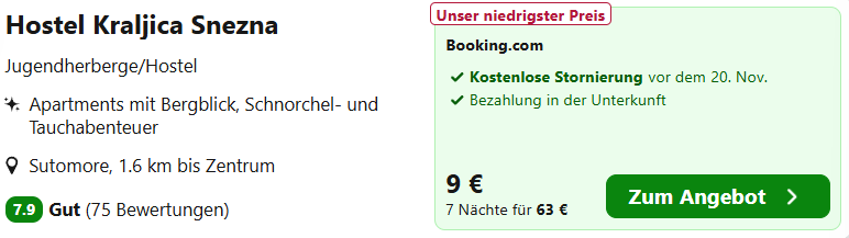 Montenegro Hotel Angebot
