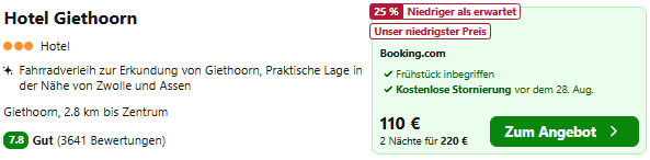 Niederlande Hotel Angebot