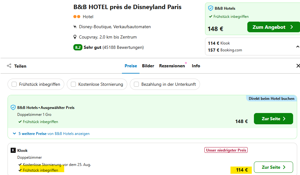 Paris Hotel Angebot