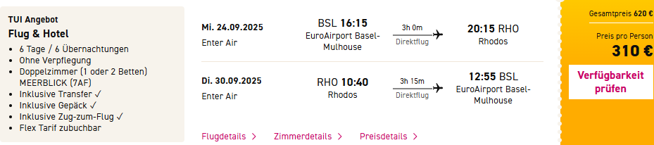 Rhodos Pauschalangebot