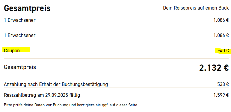 Rhodos Pauschalangebot Code