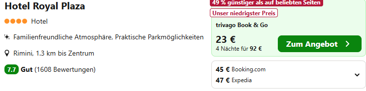Rimini Hotel Angebot