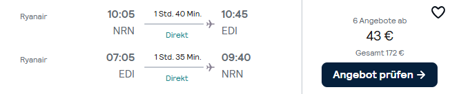 Schotttland Flug Angebot