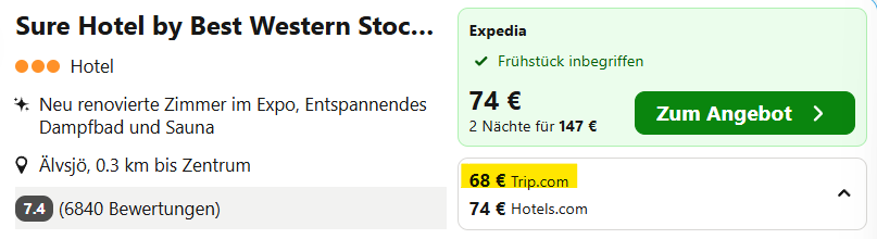 Stockholm Hotel Angebot