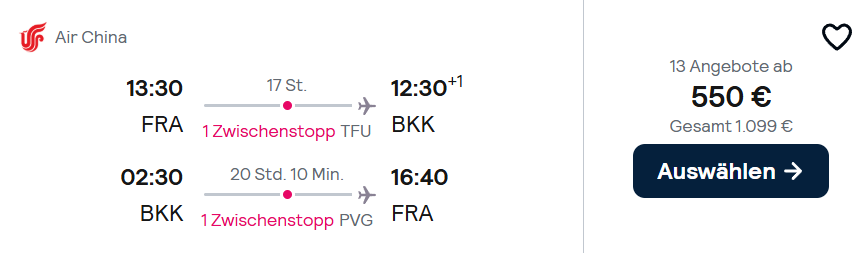 Thailand Flug Angebot