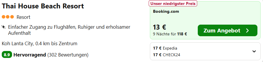 Thailand Hotel Angebot