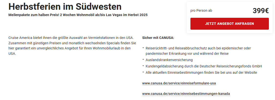 USA Reise Angebot