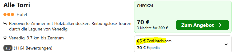 Venedig Kombi Angebot