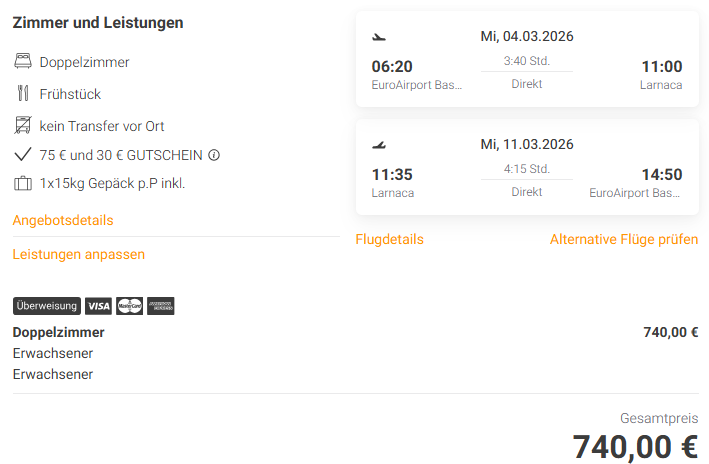 Zypern Pauschalangebot