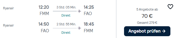 Algarve Flug Angebot