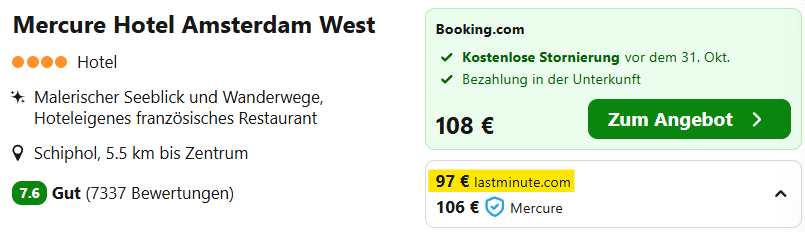 Amsterdam Hotel Angebot