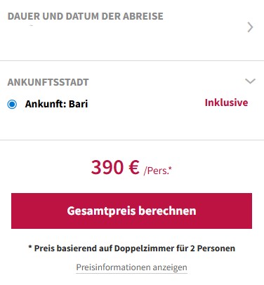 Apulien Italien Pauschalangebot