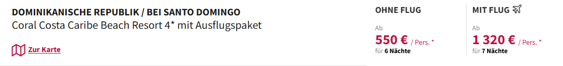 Dom Rep Reise Angebot