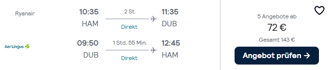 Dublin Flug Angebot